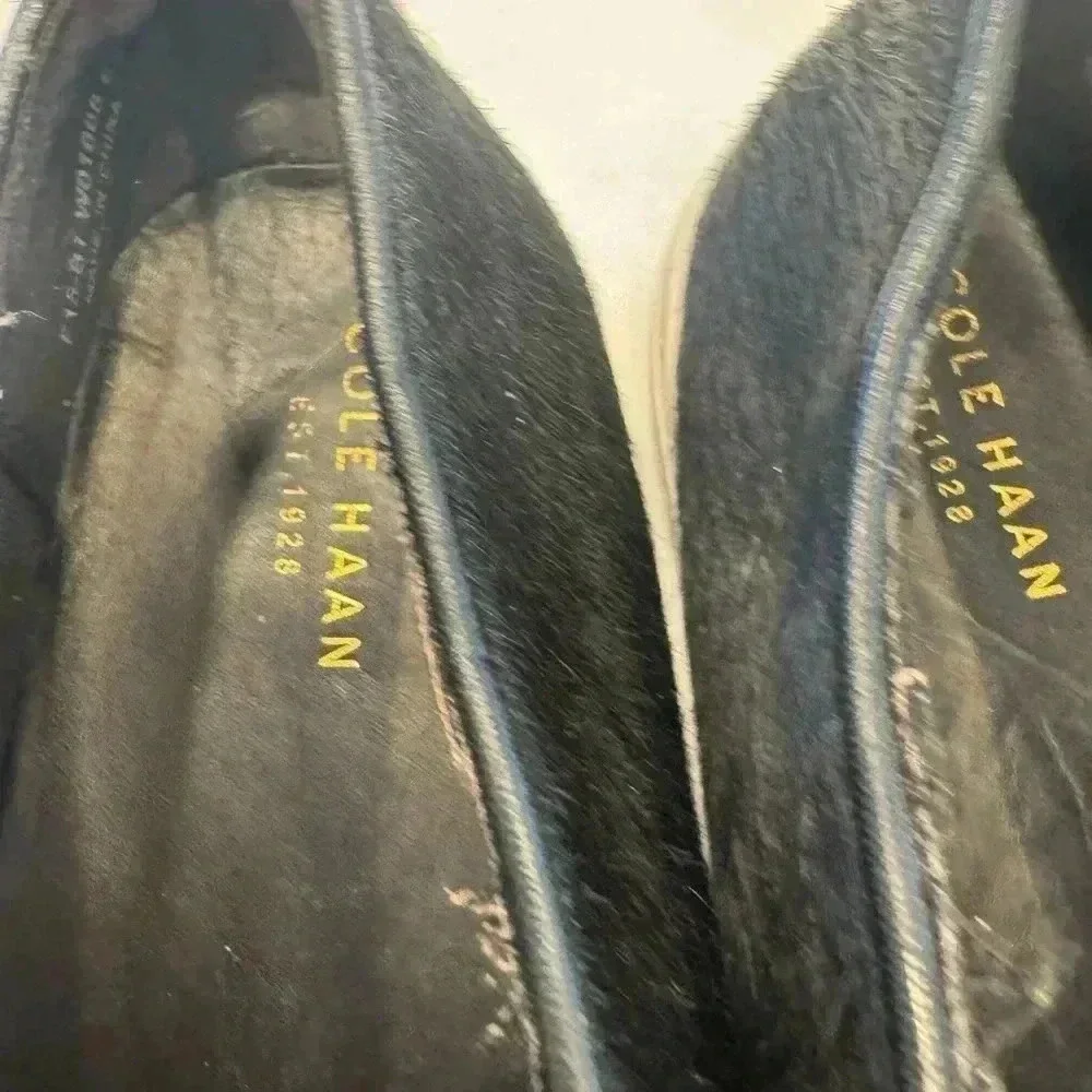 Cole Haan Grand OS slip on sneakers leather calf hair black size 8B